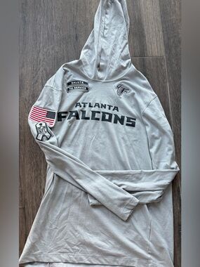 Fanatics Atlanta Falcons Gray Scoop Neck Hoodie Sweatshirt
